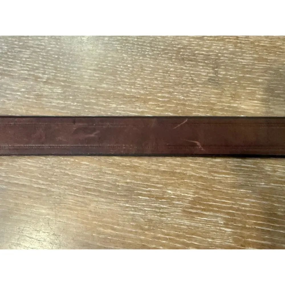 Nordstrom Brown Leather Belt Silver Buckle Made in Italy Men 40